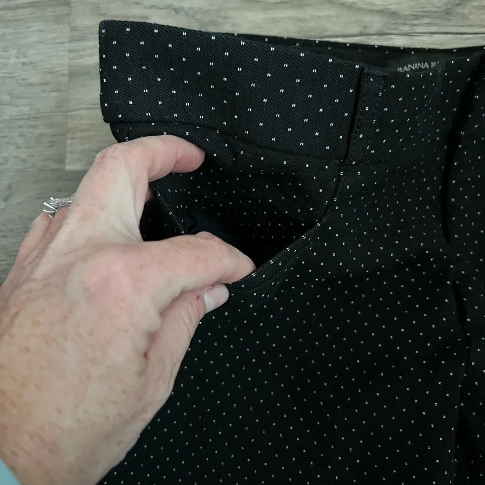 Banana Republic Sloan Ankle Black and white Polka Dot Straight Leg Career Pants - Picture 4 of 15